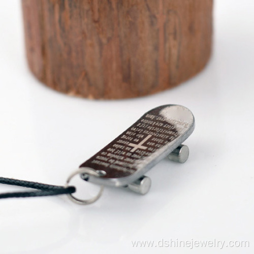 Wax String Neutral Titanium Steel Pendant Man Necklace